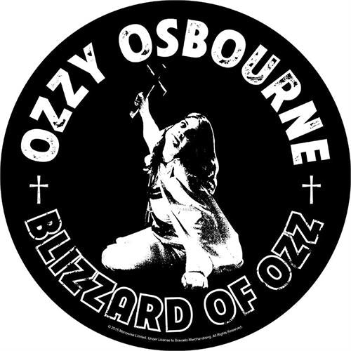 Ozzy Osbourne Sew On Canvas Back Patch Round Blizzard Of Ozz Logo