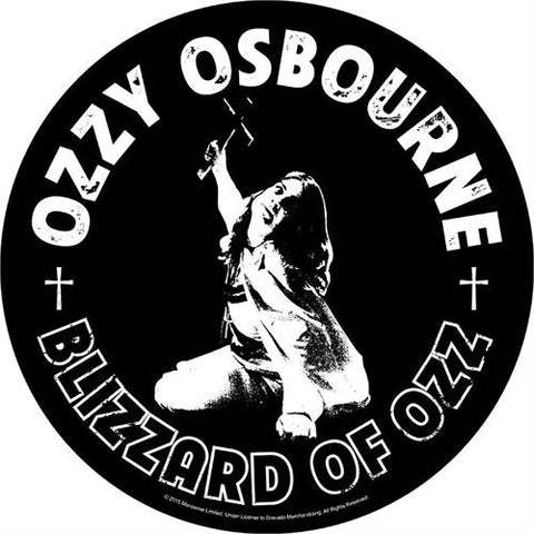 Ozzy Osbourne Sew On Canvas Back Patch Round Blizzard Of Ozz Logo