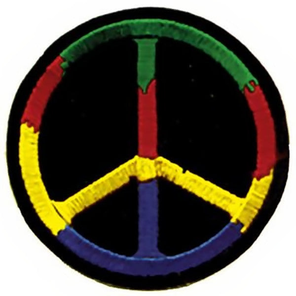 Peace Sign Iron-On Patch Colors Circle Logo