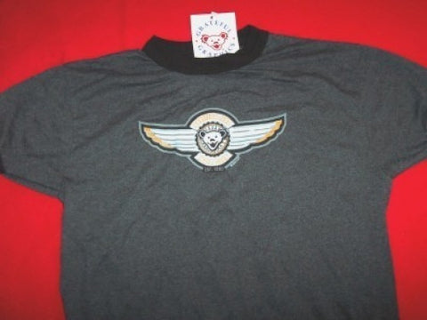 Grateful Dead Ringer T-Shirt Wings Gray Youth Large