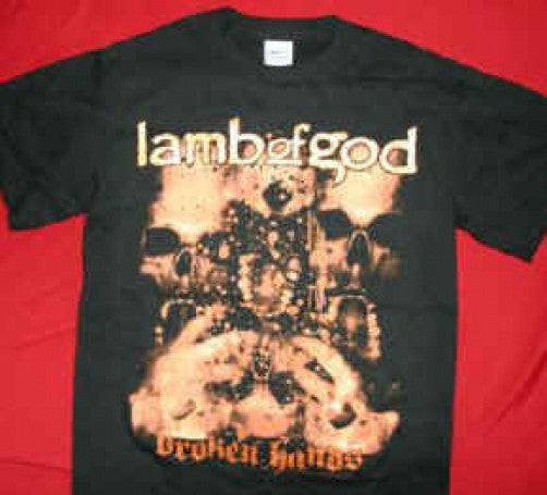 Lamb Of God T-Shirt Broken Hands Black Size Small New