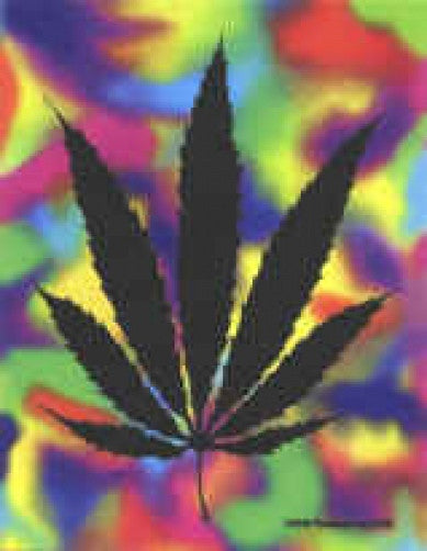 Marijuana Leaf Vinyl Sticker Pyscho Peace 