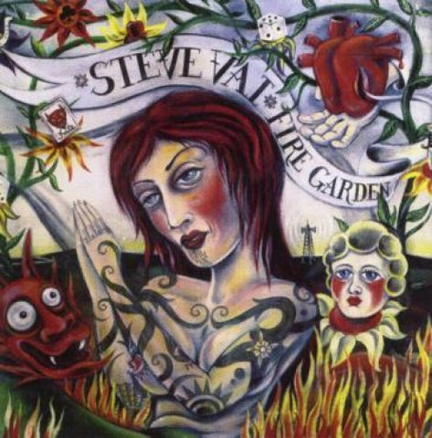 Steve Vai Vinyl Sticker Fire Garden Logo