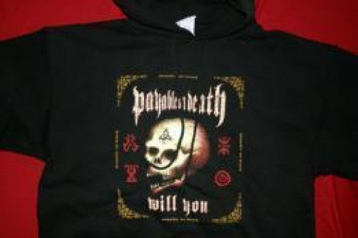 POD Hoodie Sweatshirt Skull Box Black Size Medium