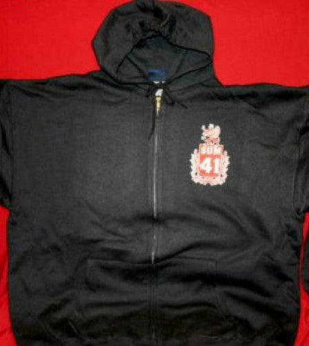 Sum 41 Zipper Hoodie Sweatshirt Griffin Crest Logo Black Size XL 