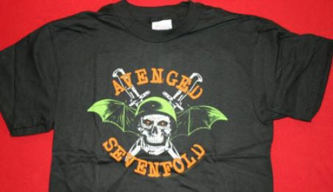 Avenged Sevenfold T-Shirt Bat Skull Black Size Medium New