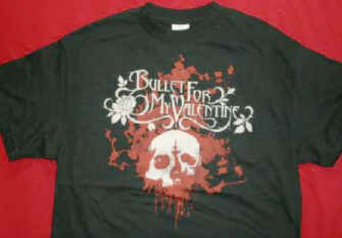 Bullet For My Valentine T-Shirt Rose Skull Black Size Small New