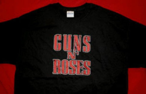 Guns n' Roses T-Shirt Red Letters Logo Black Size XL New