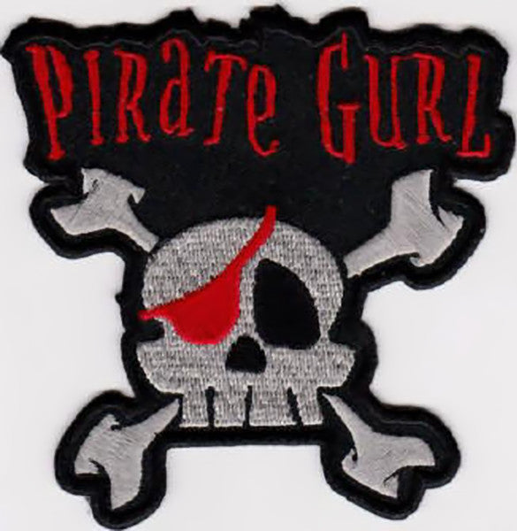 Pirate Gurl Iron-On Patch Skull Crossbones Logo