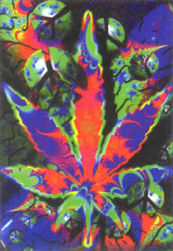 Psycho Leaf Poster Flag Psychedelic Peace Logo Tapestry
