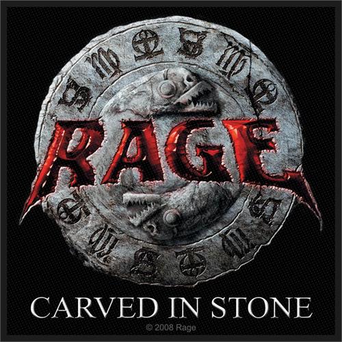 Rage Sew On Patch Carved In Stone Logo