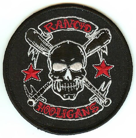 Rancid Iron-On Patch Round Hooligans Skull Logo
