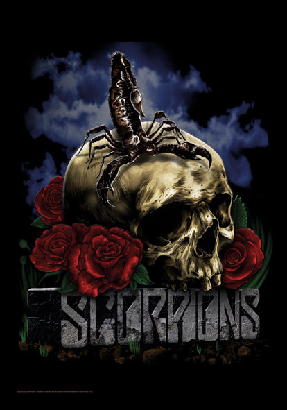 Scorpions Poster Flag Skull And Roses