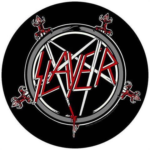 Slayer Sew On Canvas Back Patch Round Pentagram Logo 