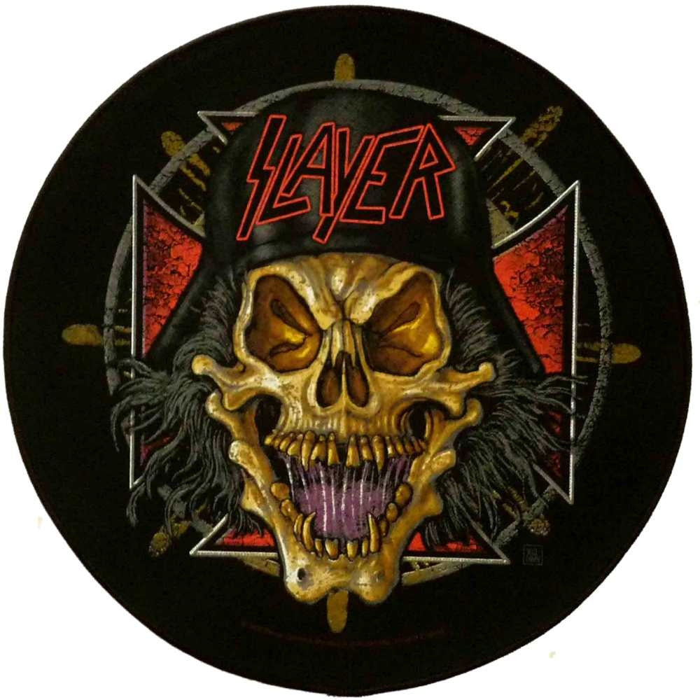 Slayer Sew On Canvas Back Patch Round Wehrmacht Logo