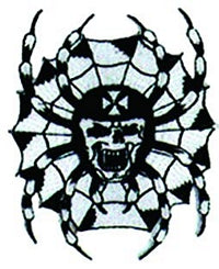 Spider Iron-On Patch Skull Face