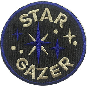 Star Gazer Iron-On Patch Round Letters Logo