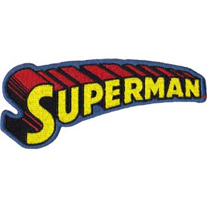 Superman Iron-On Patch Yellow Letters Logo