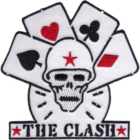 The Clash Iron-On Patch Skull And Cards Logo