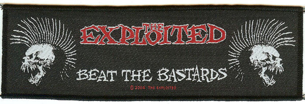 The Exploited Sew On Patch Beat The Bastards Logo