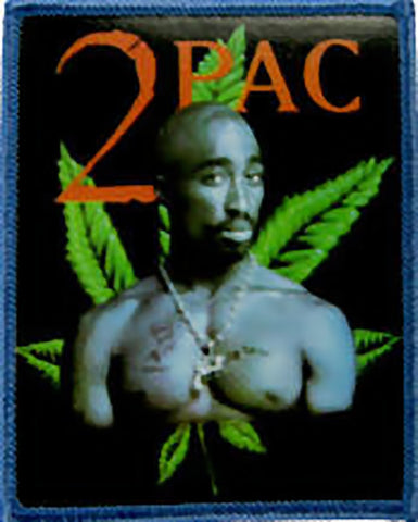 Tupac Shakur Iron-On Patch 2Pac Leaf Logo 