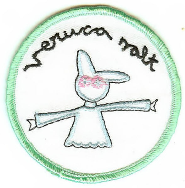 Veruca Salt Iron-On Patch Round Bunny Rabbit Logo