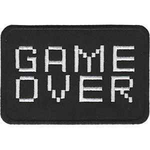 Video Games Iron-On Patch Game Over White Letters