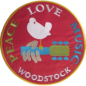 Woodstock Iron-On Back Patch Round Peace Love Music